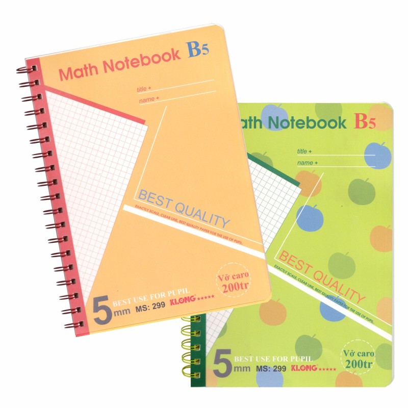 Sổ Caro A4 Math Notebook - 200 trang Klong 